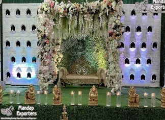 Indian Style Wedding Candle Backdrop Setup Indian Style Wedding Candle Backdrop Setup