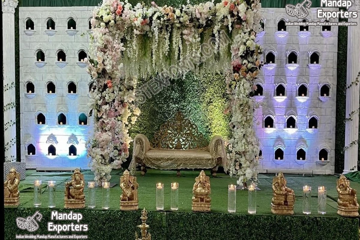 Indian Style Wedding Candle Backdrop Setup