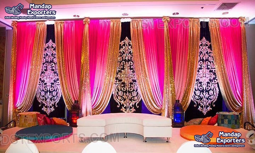 Indian Wedding Embroidered Velvet Backdrops