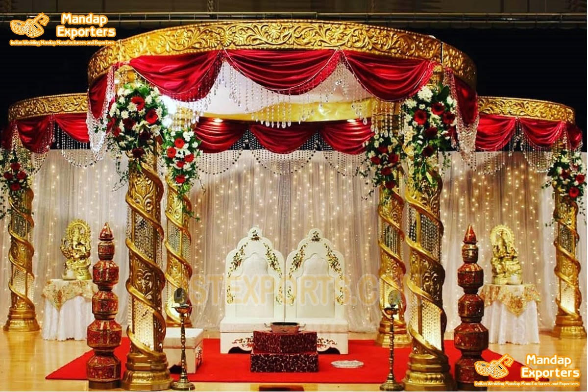 Lavish Indian Wedding Crystal Mandap Setup