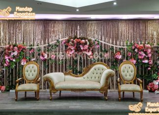 Luxurious Wedding White Gold Italian Sofa Set Luxurious Wedding White Gold Italian Sofa Set