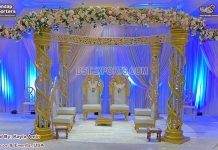 Luxury Wedding Golden Crystal Mandap USA Luxury Wedding Golden Crystal Mandap USA