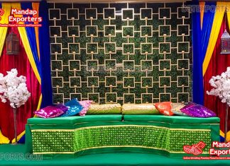 Mehndi Sangeet Event Candle Back Wall Mehndi Sangeet Event Candle Back Wall