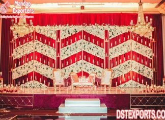 Modern Wedding Stage Candle Walls Setup Modern Wedding Stage Candle Walls Setup