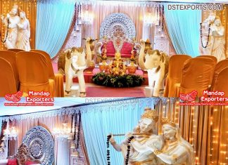 Traditional Radha Krishna Devotional Wedding Stage Traditional Radha Krishna Devotional Wedding Stage