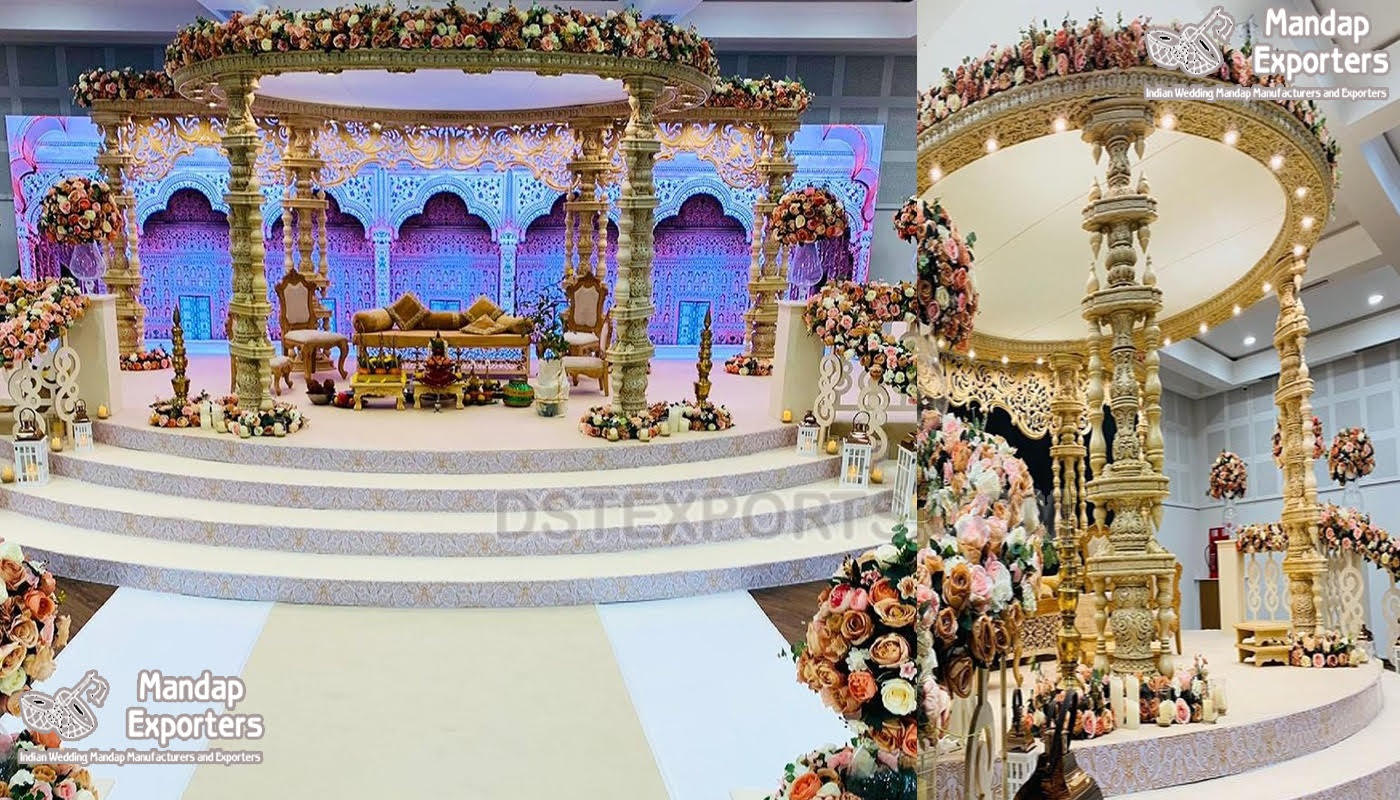 Traditional South Indian Wedding Wooden Mandap 
