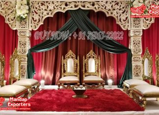 Beautiful Carved Low Seating Vidhi Mandap Chairs Beautiful Carved Low Seating Vidhi Mandap Chairs