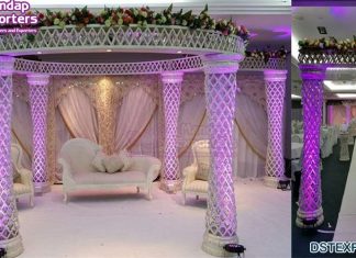 Dreamy Wedding Day Crystal Mandap Decor Dreamy Wedding Day Crystal Mandap Decor