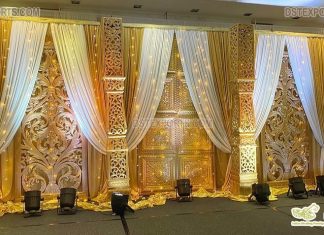 Golden Wedding Stage Backdrop Frames Golden Wedding Stage Backdrop Frames