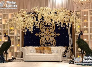 Latest Design Embroidery Wedding Velvet Backdrop