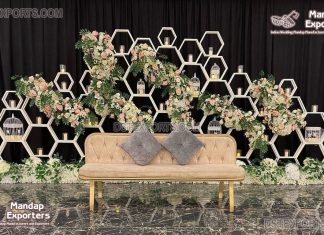 Modern Wedding Hexagonal Candle Wall Decor Modern Wedding Hexagonal Candle Wall Decor