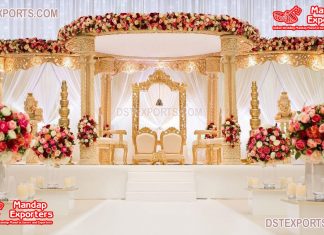 New Wedding Triple Pole Fiber Mandap Decor New Wedding Triple Pole Fiber Mandap Decor