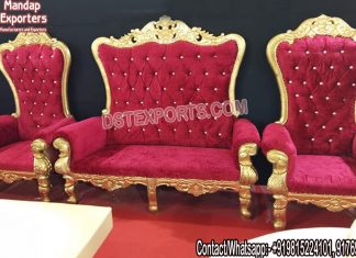 Wedding Double High Back Throne Sofa Set