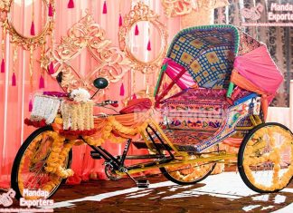 Colorful Wedding Rickshaw For Bridal Entry Colorful Wedding Rickshaw For Bridal Entry