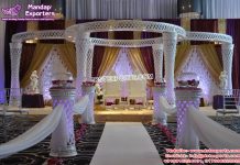 Elegant Wedding Diamond Pillar Mandap Spain Elegant Wedding Diamond Pillar Mandap Spain