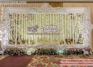 Elegant Wedding Stage Big FRP Carved Back Frame Elegant Wedding Stage Big FRP Carved Back Frame