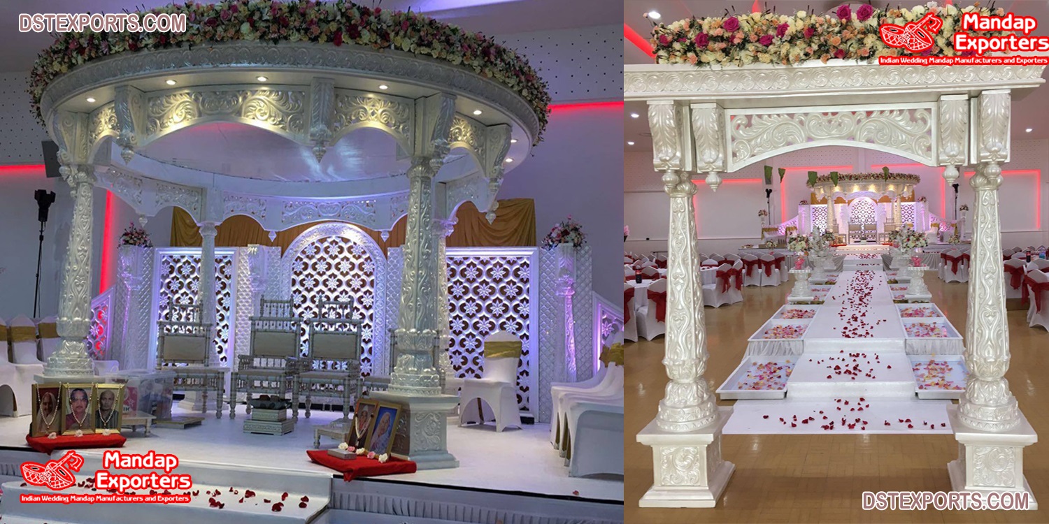 Modern Indian Wedding White Palace Mandap