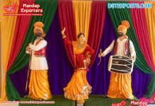 Punjabi Bhangra Theme Colorful Fiber Statues Punjabi Bhangra Theme Colorful Fiber Statues