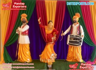 Punjabi Bhangra Theme Colorful Fiber Statues Punjabi Bhangra Theme Colorful Fiber Statues