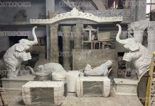 NEW WEDDING ELEPHANT FIBER CARVED MANDAP