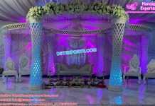 Modern Crystal Wedding Pillars Mandap Australia Modern Crystal Wedding Pillars Mandap Australia