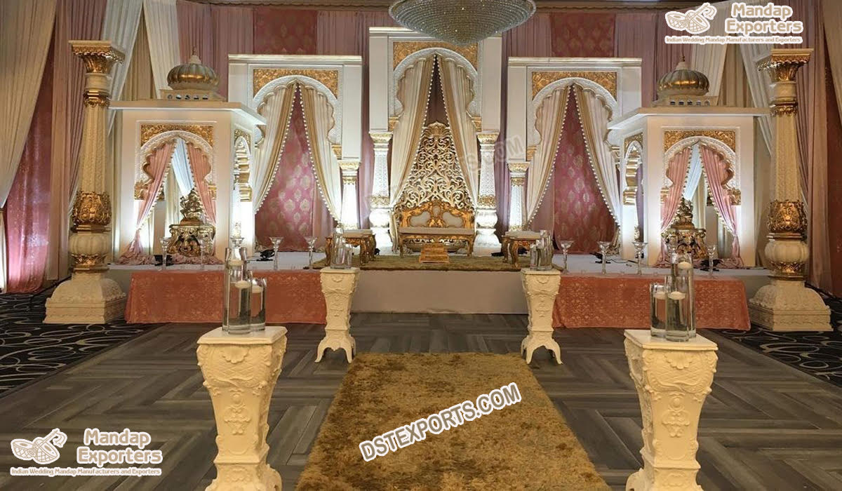 Royal King Queen Indian Wedding Stage Setup