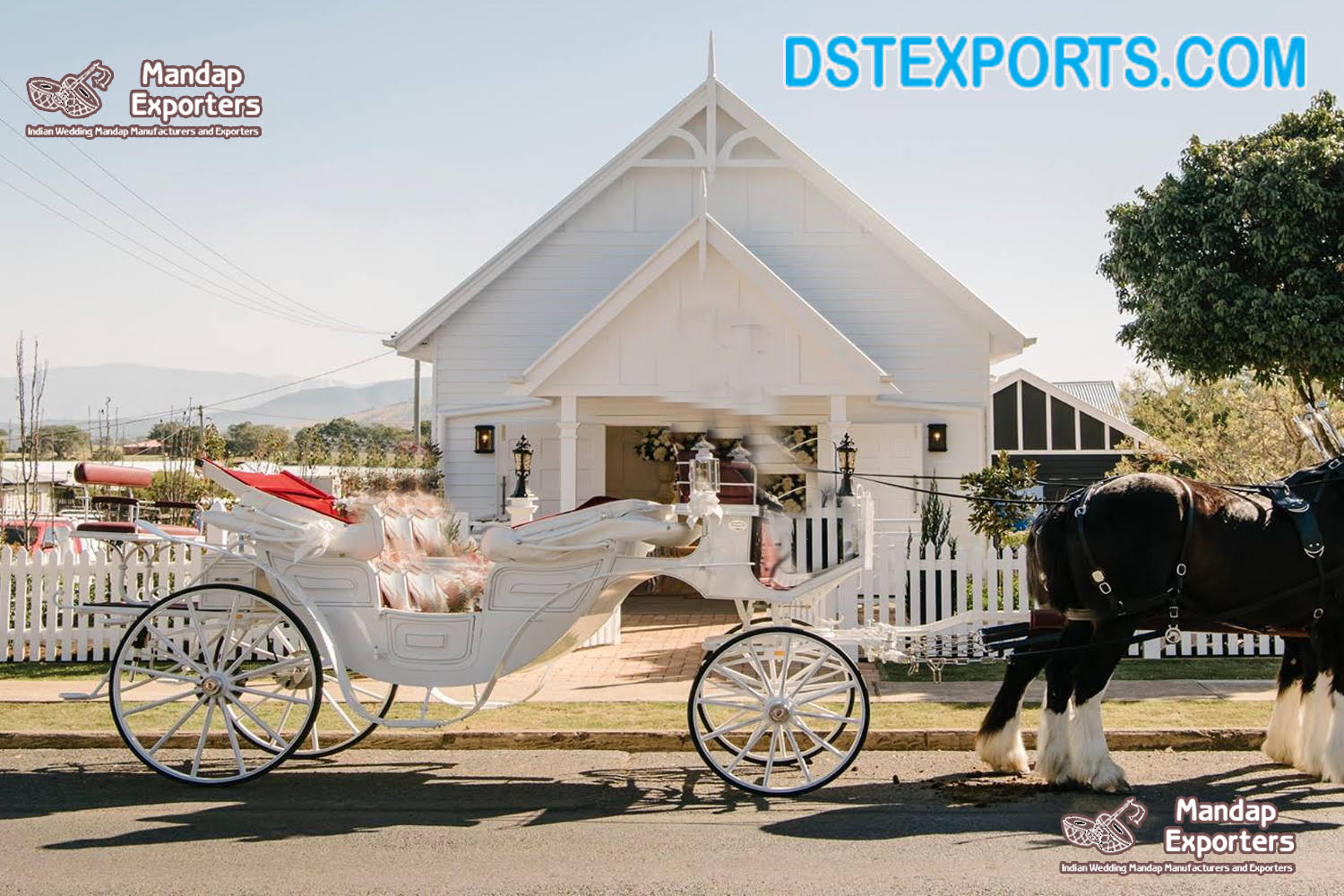 Touring White Finish Horse Drawn Carriage