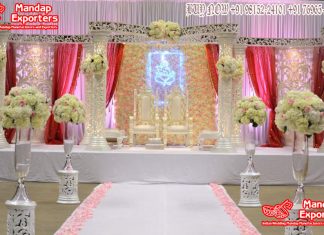 White Fiber Carved Wedding Mandap Design White Fiber Carved Wedding Mandap Design