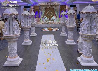 White Ganesha Style Aisleways For Wedding White Ganesha Style Aisleways For Wedding