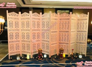 Mehndi Function Wooden Partition Backdrop Set Mehndi Function Wooden Partition Backdrop Set