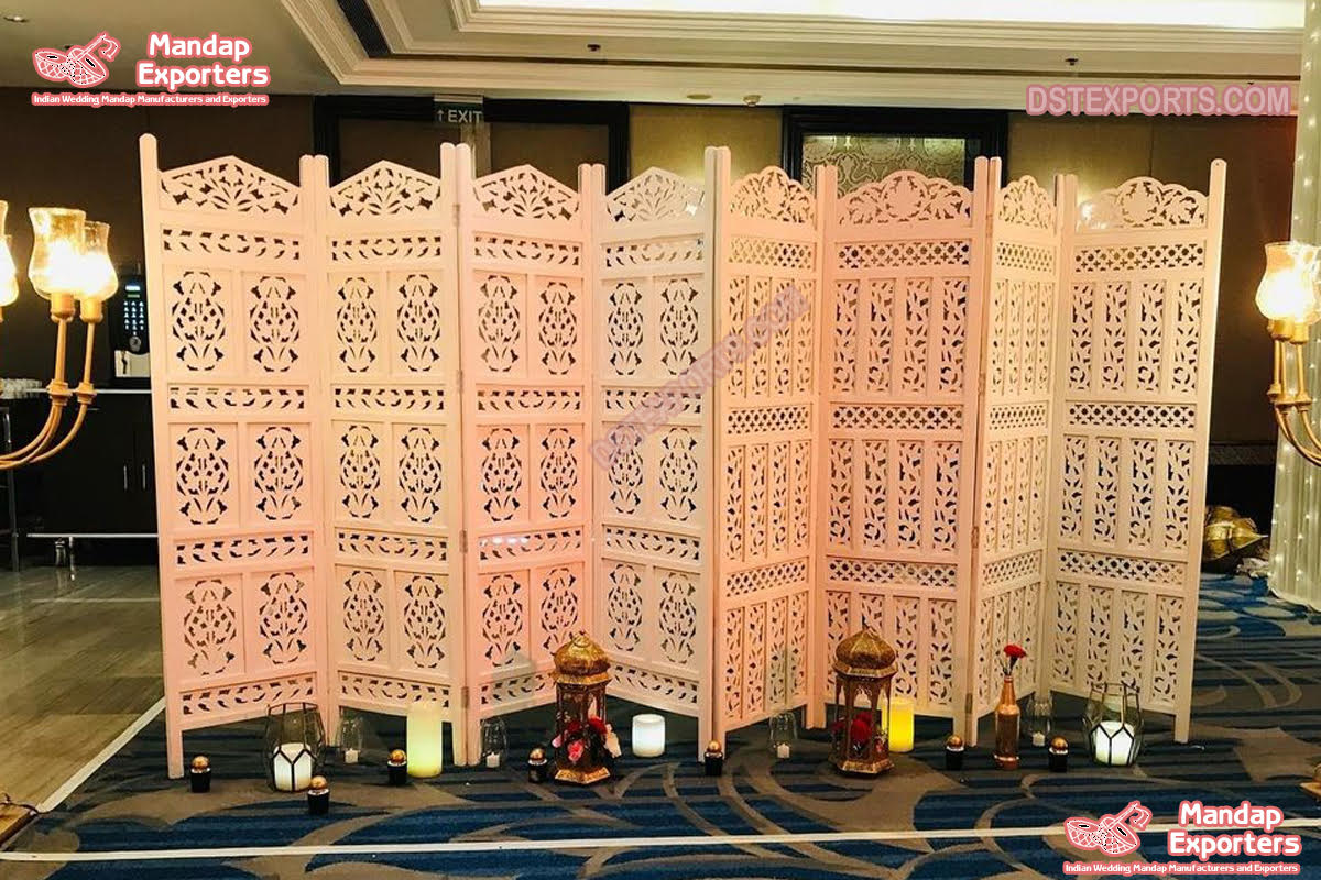 Mehndi Function Wooden Partition Backdrop Set