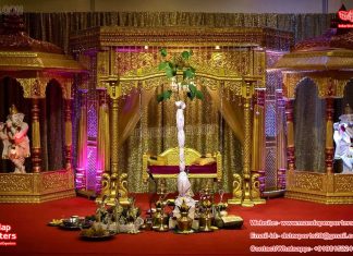 Telugu Temple Style Wedding Mandap Stage Set Telugu Temple Style Wedding Mandap Stage Set