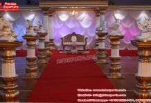 Traditional White South Wedding Lotus Mandap Traditional White South Wedding Lotus Mandap