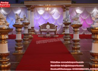 Traditional White South Wedding Lotus Mandap Traditional White South Wedding Lotus Mandap