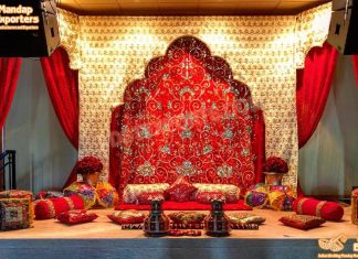 Best Mehndi Stage Arch Style Backdrop Curtains Best Mehndi Stage Arch Style Backdrop Curtains