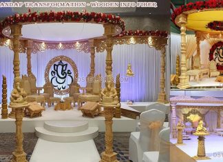 Classy Hindu Wedding Wooden Look Fiber Mandaps Classy Hindu Wedding Wooden Look Fiber Mandaps