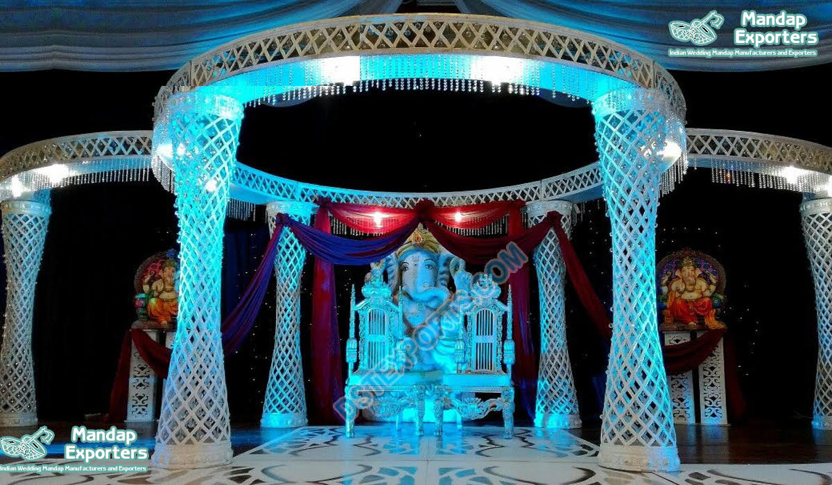 Exclusive Palazzo Pillars Wedding Crystal Mandap