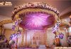 Stylish Golden Carved Pillar Wedding Mandap Setup Gorgeous Look Golden Carved Wedding Mandap