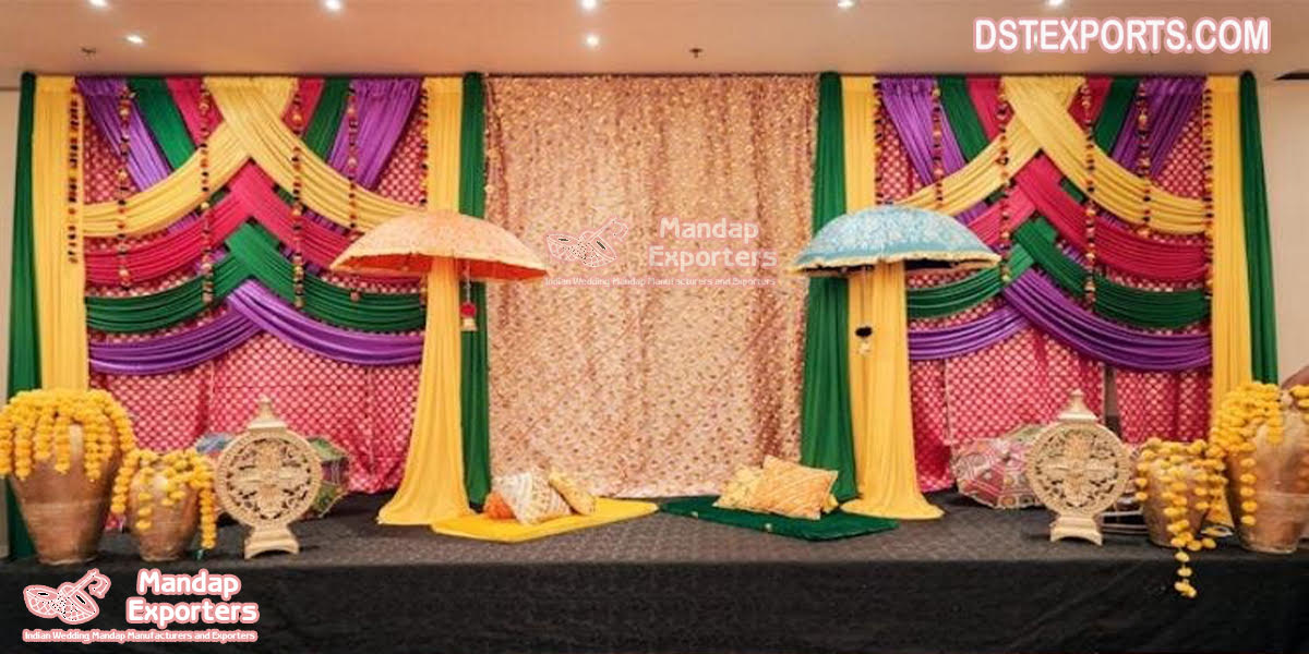 Muslim Heena Function Backdrop Curtains Decoration