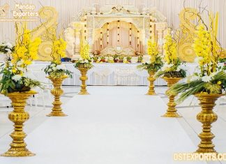 Tamilian Manavarai Themed Wedding Mandap Setup Tamilian Manavarai Themed Wedding Mandap Setup