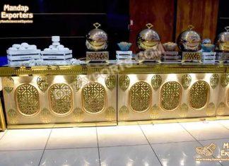 Golden Finish Stainless Steel Food Counter Golden Finish Stainless Steel Food Counter