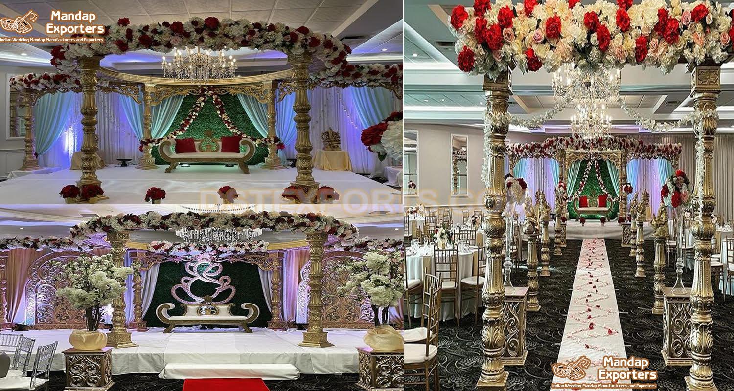 Hindu Wedding Golden Avni Mandap Setup