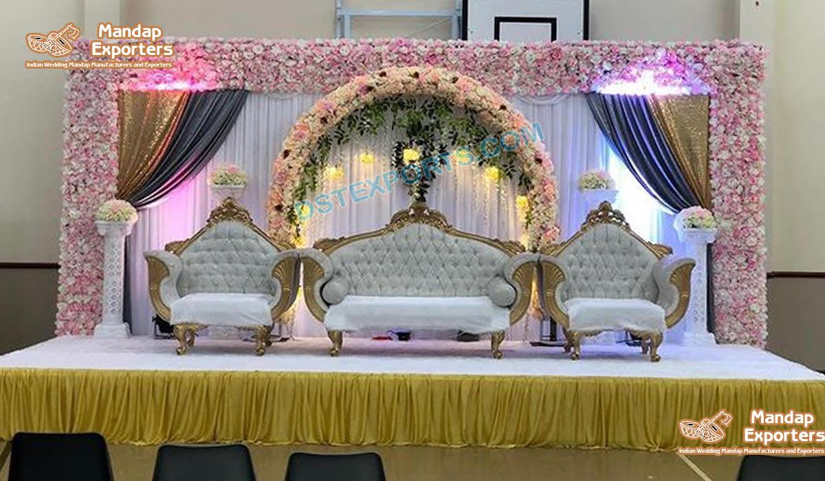 Luxury Golden Finish Sofa Set For Wedding