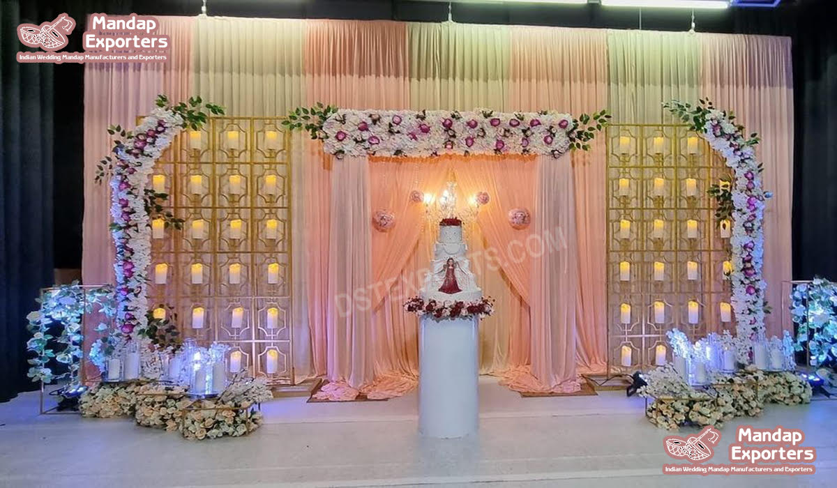 Modern Wedding Ceremony Candle Wall Backdrop