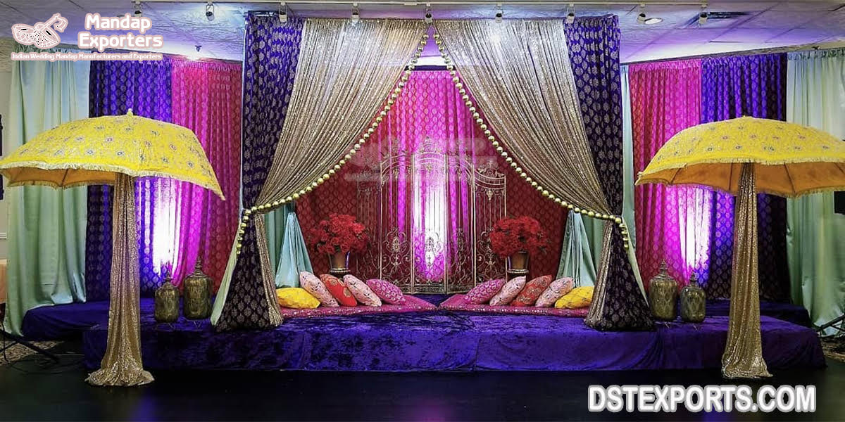 Stunning Indian Mehndi Stage Decoration