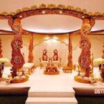 Wooden Look Leaf Style Wedding Mandap
