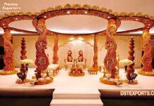 Wooden Look Leaf Style Wedding Mandap Wooden Look Leaf Style Wedding Mandap