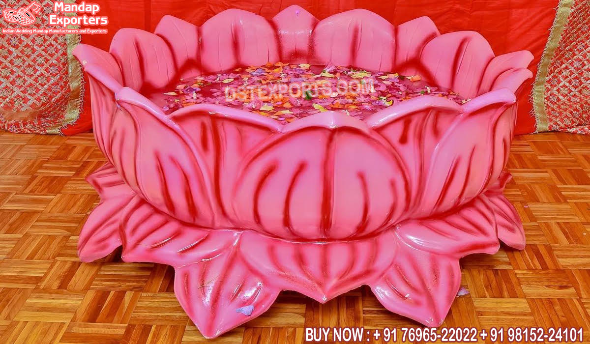 Lotus Shaped Fiberglass Urli For Haldi Function