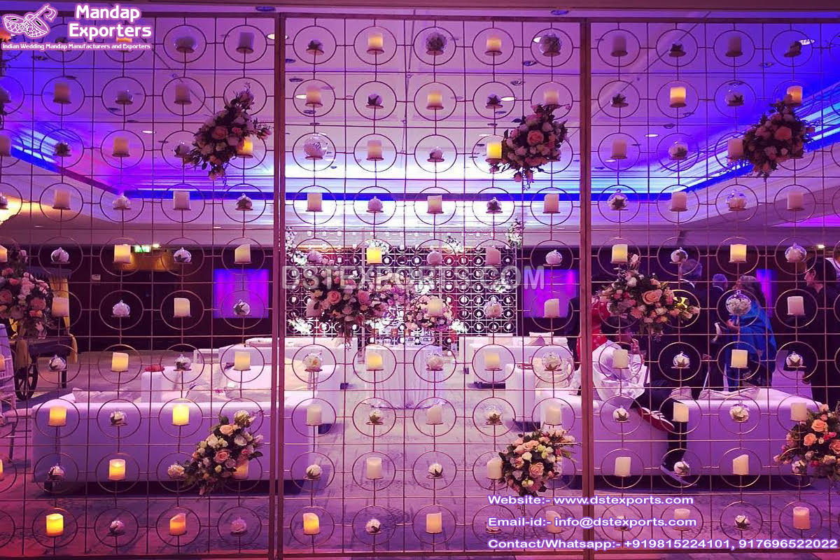 Wedding Reception Metal Candle Wall For Backstage