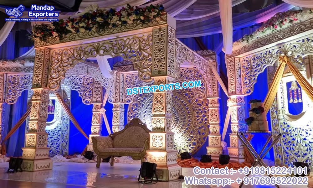 White Bollywood Theme Wedding Mandap Kenya